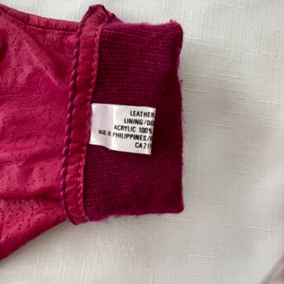 Genuine Leather Gloves Fuschia Size 7.5 - Picture 7 of 10